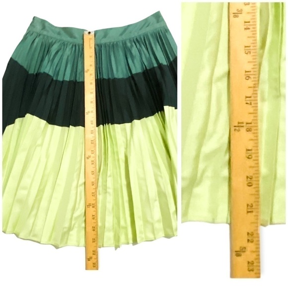 NWT Narciso Rodriguez Skirt, silk color block pleated min skirt, size Italian 42 - Picture 12 of 13